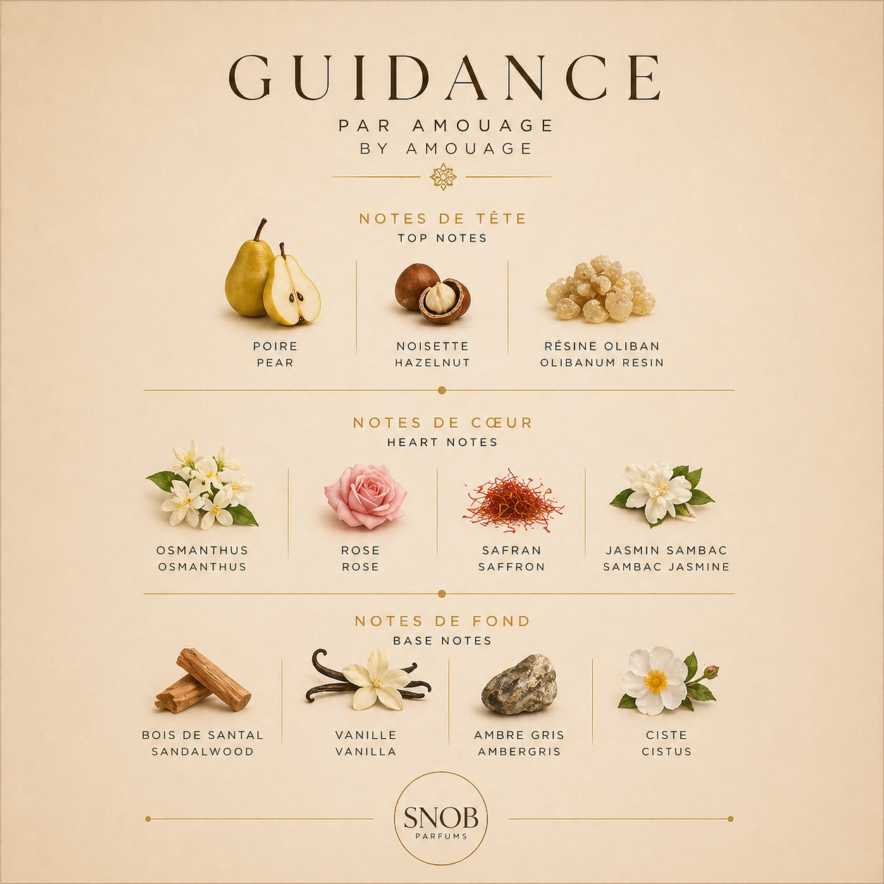 guidance amouage parfum fragrance sample echantillon avec notes