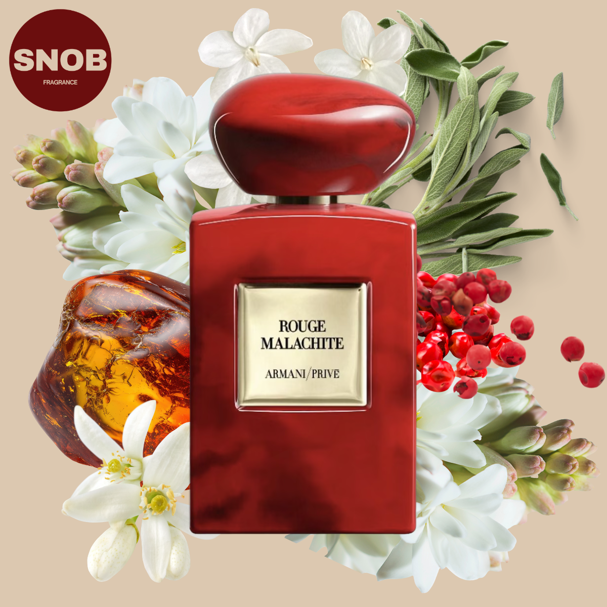 Rouge malachite de armani privé en vente d'échantillon avec notes