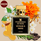 Voyage a paris de fragrance du bois en format de vente échantillon avec notes olfactives